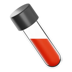 Premium medical blood tube icon 3d rendering on isolated background