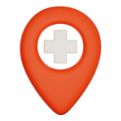 Fototapeta premium Premium medical location hospital icon 3d rendering on isolated background