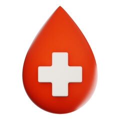 Premium medical blood icon 3d rendering on isolated background