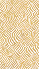 Meander pattern. Abstract background. Maze design. Golden white color indigenous intricate fret contour line ornament collage illustration.