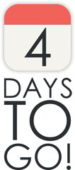 Four 4 days to go, vector sign. Countdown design.