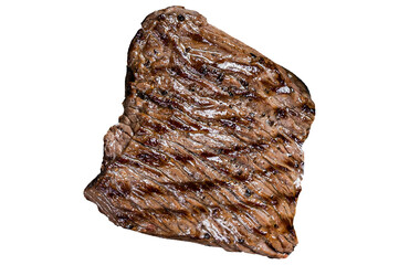 Grilled beef meat steak isolated on transparent background