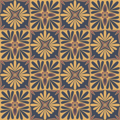 Fototapeta premium Dark stylish ceramic tile, square seamless pattern ceramic tile vector illustration