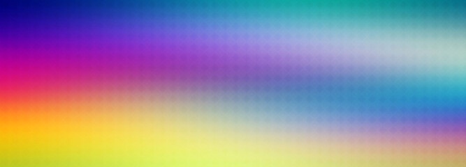 Obraz premium Purple, blue, cyan yellow pink gradient background blank. Horizontal banner or wallpaper tamplate. Copy space, place for text, text area. Bright illustration. Space metaverse web 3 technology texture