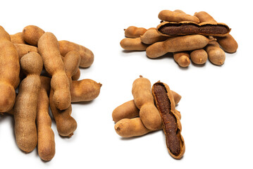 Sweet tamarind isolated on white background.