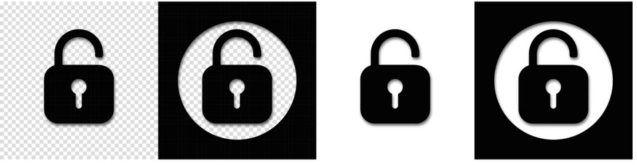 Unlock icons set. Unlock sign and symbol. unlocked padlock icon