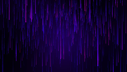 Neon color blue purple particle line falling. 60 FPS.