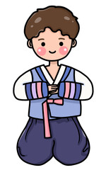 boy wearing hanbok costumes