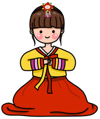 girl wearing hanbok