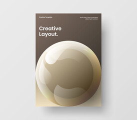 Clean company identity design vector concept. Premium realistic spheres journal cover template.