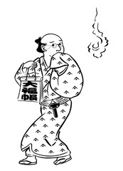 江戸時代の番頭,夜道　　白黒