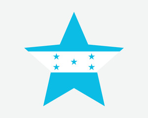 Honduras Star Flag. Honduran Star Shape Flag. Republic of Honduras Country National Banner Icon Symbol Vector Flat Artwork Graphic Illustration