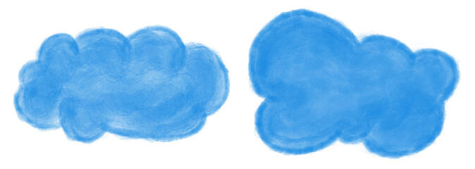 Clouds Blue Set Of Two Isolated 
