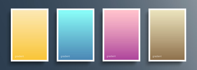 Set of color backgrounds with soft color gradient for your creative graphic design. Vector illustration.