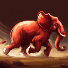 a Red Elephant Illustration