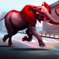 a Red Elephant Illustration