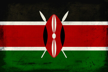 Grunge Flag of kenya. Grunge texture. 