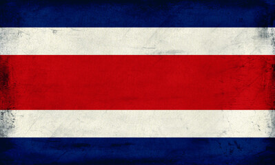 Grunge Flag of Costa Rica. Grunge texture. 