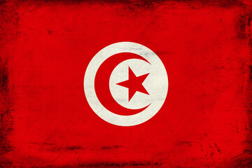 Grunge Flag of Tunisia. Grunge texture.