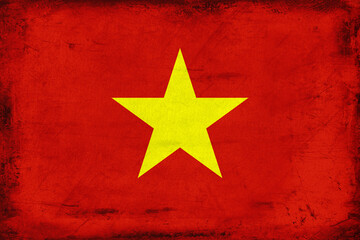 Grunge Flag of vietnam. Grunge texture. 