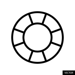 Swim ring, Swimming ring, Life buoy vector icon in line style design for website design, app, UI, isolated on white background. Editable stroke. Vector illustration.