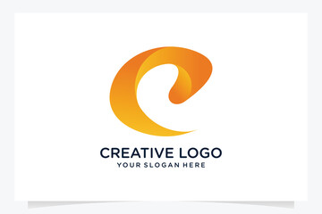 Modern letter e logo design template in gradient colors
