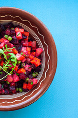 vegetable salad vinaigrette traditional classic winter festive dish of countries of the world...