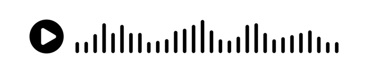 Audio wave. icon sound song. EQ. Podcast wave. Symbols on isolated background. Voice message. Vector illustration.
