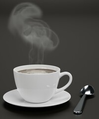 Realistic 3D Render of Cup of Coffee