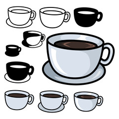 set of coffee drink collection vector illustration