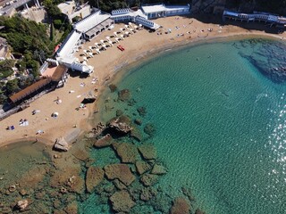 Fototapeta premium aerial view of the famous beach of the Quercetano bay
