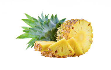 Ripe pineapple isolated on  transparent png