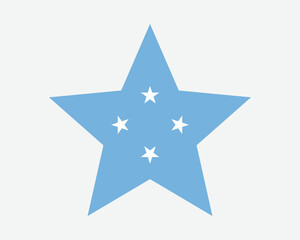 Micronesia Star Flag. Micronesian Star Shape Flag. FSM Country National Banner Icon Symbol Vector Flat Artwork Graphic Illustration