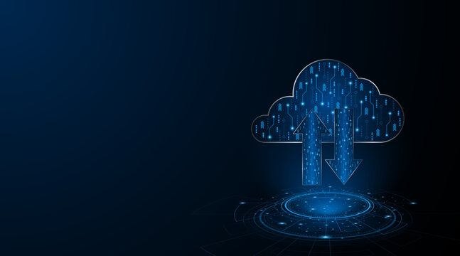 Abstract cloud technology circuit board. modern cloud data storage or exchange technology innovation concept background
