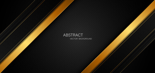Abstract black and gold stripes and free space for design. modern technology innovation concept background
