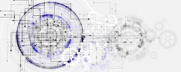 cogs concept background image communication network data connection digital technology white abstract