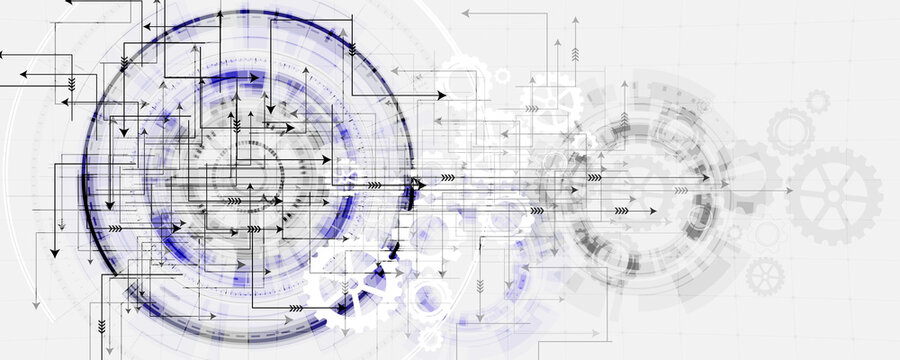 cogs concept background image communication network data connection digital technology white abstract