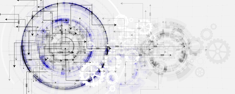 cogs concept background image communication network data connection digital technology white abstract