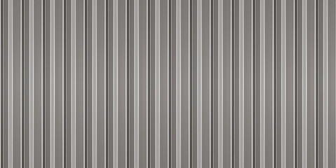 Silver corrugated iron sheets seamless pattern of fence or warehouse wall. Zink galvanized steel profiled panels. Metal wave sheet. Vector illustration. Aluminium container