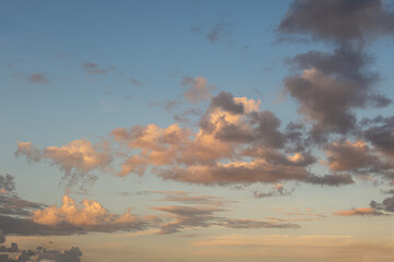 abstract background of cloudy sunset sky golden hour