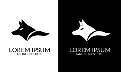 Wolf head logo template with minimalism and simple design