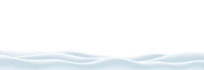 Christmas winter vector  of empty snowbanks field. Snow landscape, frozen hills, and snowdrifts decoration isolated on a transparent background