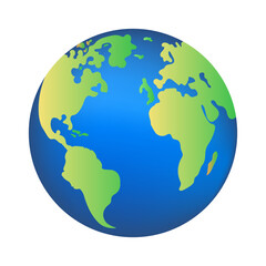 Earth. Earth planet flat icon. Earth day concept. Vector illustration isolated on white background.