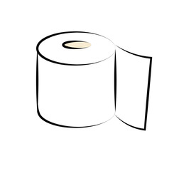 Rolka papieru toaletowego ilustracja - obrazy, fototapety, plakaty