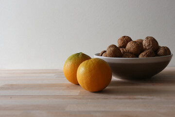 Walnuts and oranges