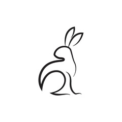 Rabbit icon vector line style