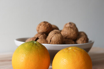 Walnuts and oranges