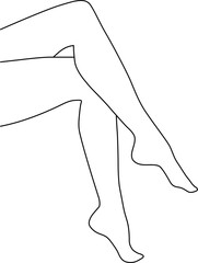 Beautiful female legs line art