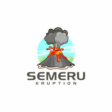 volcano eruption logo design