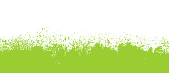 Green brush stroke background. Green ink splash on backdrop. Brush background for wallpaper, paint splatter template, dirt banner, watercolor design, dirty texture. Trendy brush background, vector